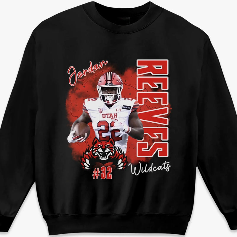 Custom Photo Player Football T-shirt, Hoodie - Personalized Gift For Birthday, Football Football Lovers, NFL Fans, Sport Lovers, Senior Graduation Gift - Tackle Every Challenge