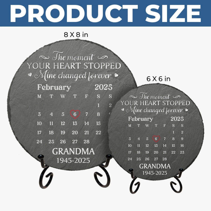 Custom Round Shaped Stone With Stand - Personalized Memorial Sympathy Gifts For Loss Of Mom, Dad - Gone Yet Always Near