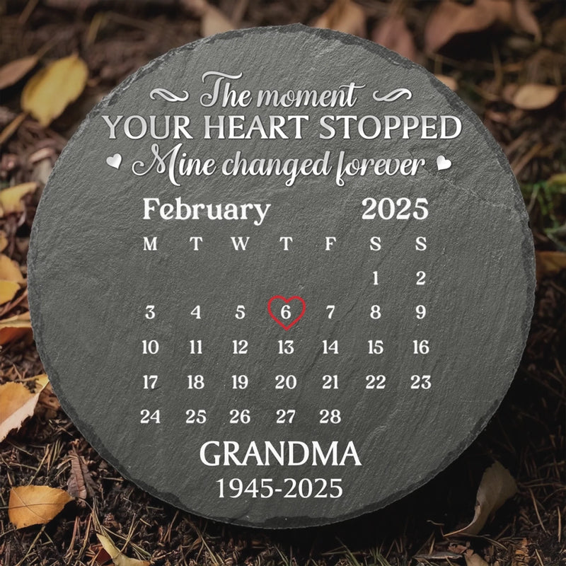 Custom Round Shaped Stone With Stand - Personalized Memorial Sympathy Gifts For Loss Of Mom, Dad - Gone Yet Always Near