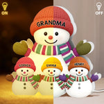 Custom Name Christmas Snowman Gifts for Grandma - Personalized Shaped Light Box
