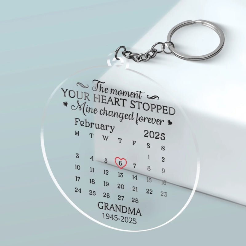 Custom Shaped Acrylic Keychain - Personalized Memorial Sympathy Gifts For Loss Of Mom, Dad - A Piece Of You Stays