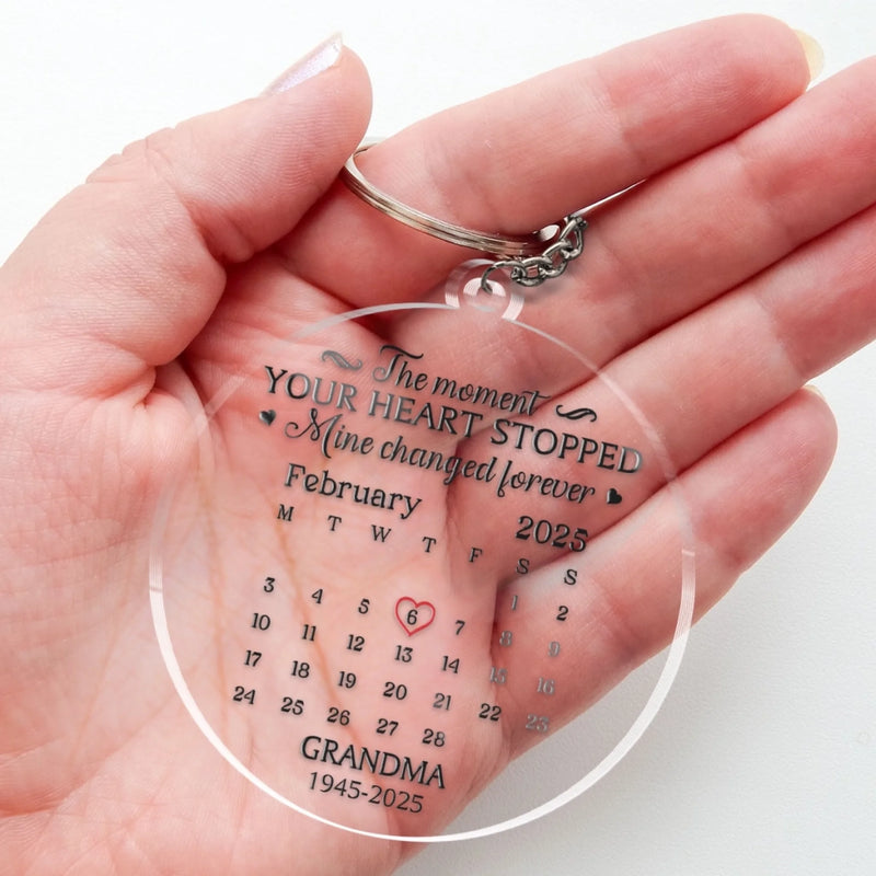 Custom Shaped Acrylic Keychain - Personalized Memorial Sympathy Gifts For Loss Of Mom, Dad - A Piece Of You Stays