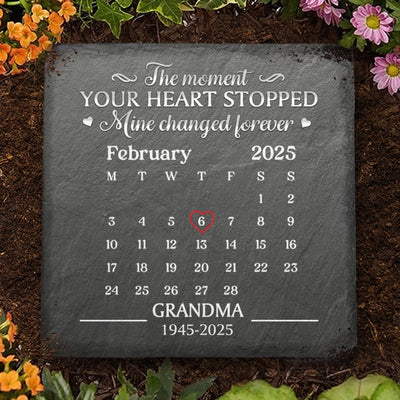 Custom Square Shaped Memorial Stone - Personalized Memorial Sympathy Gifts For Loss Of Mom, Dad - Never Gone Always Here