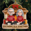 Custom Crochet Acrylic Ornament - Personalized Anniversary Christmas Wedding Gifts For Husband And Wife, Him And Her - Crochet Couple, Knitted In Time