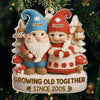 Custom Crochet Gnome Acrylic Ornament - Personalized Anniversary Christmas Wedding Gifts For Husband And Wife, Him And Her - Handmade Love That Lasts A Lifetime