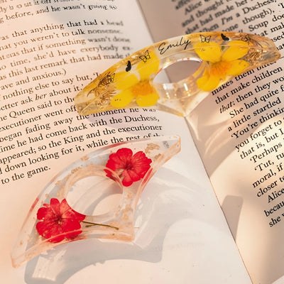 Custom Resin Book Page Holder - Personalized Bookish Gifts For Book Lovers, Bookworms, Readers -  Let Flowers Hold Your Page