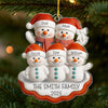 Custom Snowman Family Acrylic Ornament - Personalized Christmas Birthday Gifts For Mom, Dad, Brother, Sister, Kids - Forever Grateful For Us