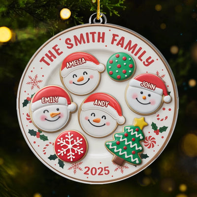 Custom Acrylic Ornament - Personalized Christmas Birthday Gifts For Mom, Dad, Brother, Sister, Kids - Happiness Is Homemade