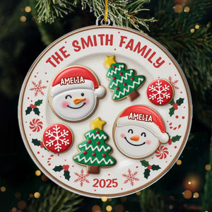 Custom Acrylic Ornament - Personalized Christmas Birthday Gifts For Mom, Dad, Brother, Sister, Kids - Happiness Is Homemade