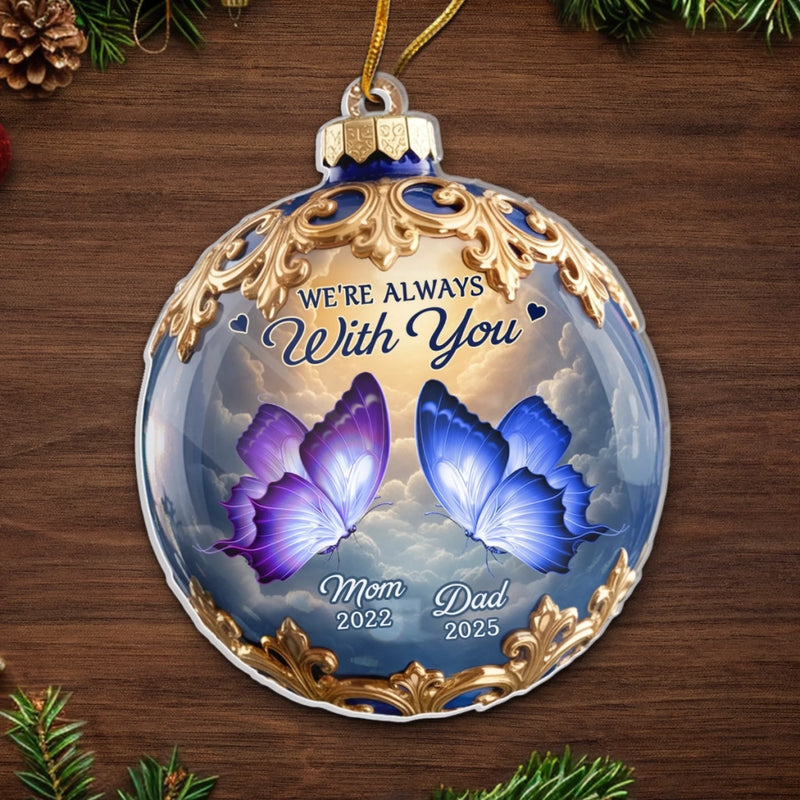 Custom Acrylic Ornament - Personalized Christmas Memorial Sympathy Gifts For Loss Of Mom, Dad - Treasured Beyond Time