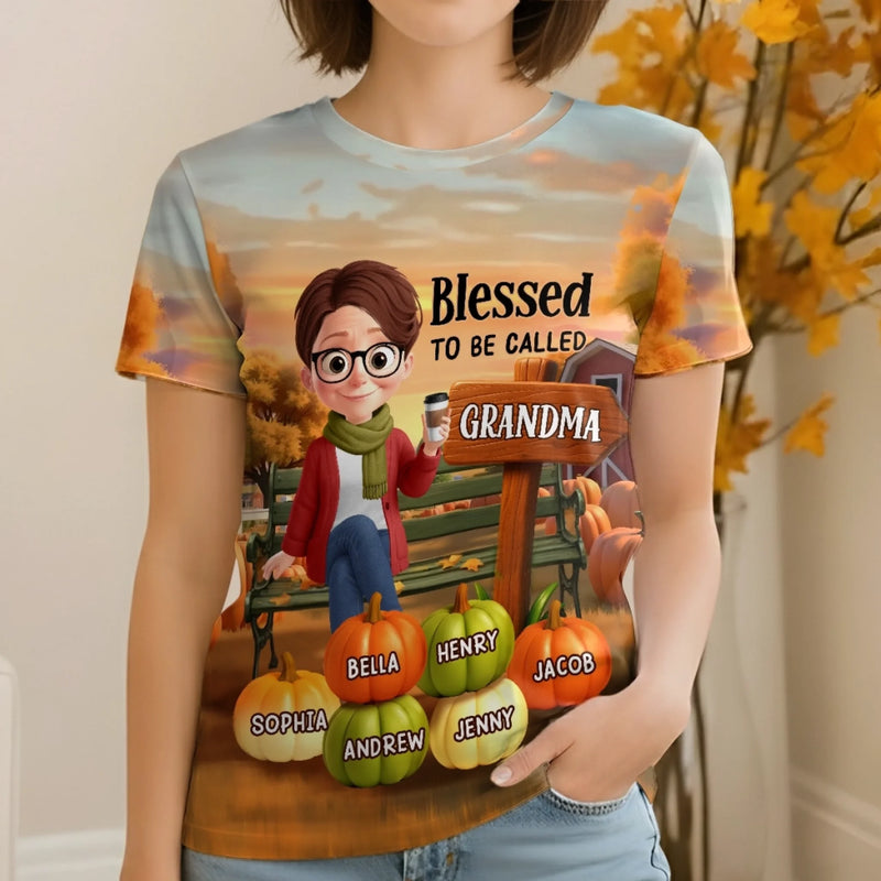 Custom Fall Autumn Unisex T-shirt - Personalized Birthday Gifts For Mom, Grandma - Generations Shine With Shared Love