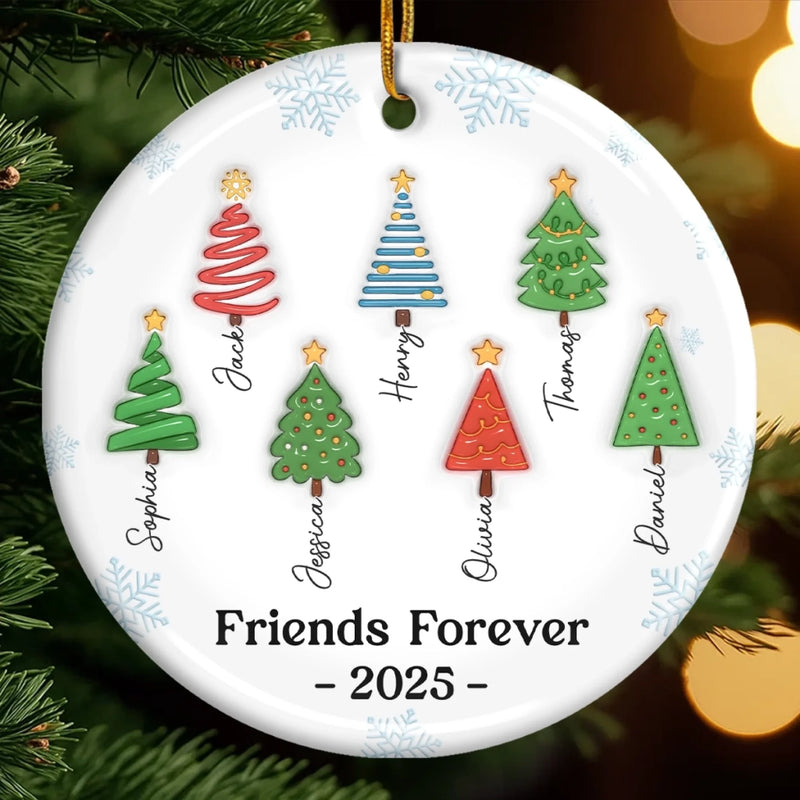 Custom Ceramic Ornament - Personalized Best Friend Christmas Birthday Gifts For Women, Besties, Sisters, BFF - Together Feels Like Magic