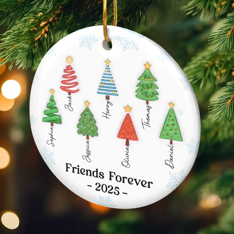 Custom Ceramic Ornament - Personalized Best Friend Christmas Birthday Gifts For Women, Besties, Sisters, BFF - Together Feels Like Magic
