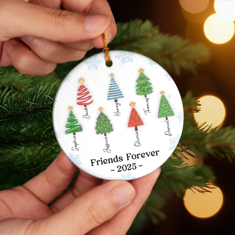 Custom Ceramic Ornament - Personalized Best Friend Christmas Birthday Gifts For Women, Besties, Sisters, BFF - Together Feels Like Magic