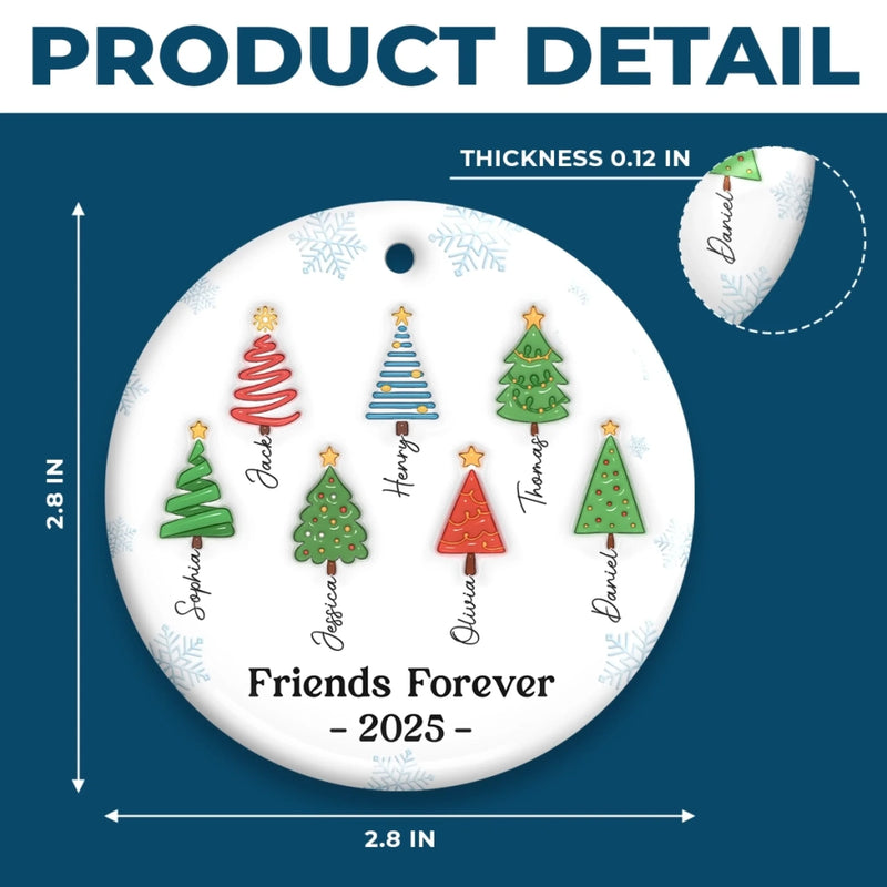 Custom Ceramic Ornament - Personalized Best Friend Christmas Birthday Gifts For Women, Besties, Sisters, BFF - Together Feels Like Magic