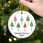 Custom Name Christmas Friends Gifts - Personalized Ceramic Ornament