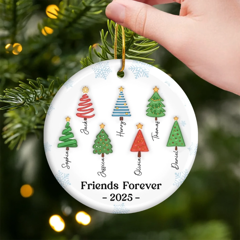 Custom Ceramic Ornament - Personalized Best Friend Christmas Birthday Gifts For Women, Besties, Sisters, BFF - Together Feels Like Magic