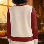 Custom Fall Autumn Waffle Sweatshirt - Personalized Birthday Gifts For Mom, Grandma - Laughter Echoes Through Every Hug