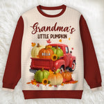 Custom Fall Autumn Waffle Sweatshirt - Personalized Birthday Gifts For Mom, Grandma - Laughter Echoes Through Every Hug