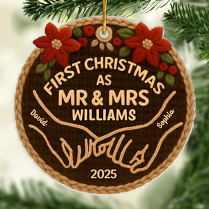 Custom Crochet Acrylic Ornament - Personalized Anniversary Christmas Wedding Gifts For Husband And Wife, Him And Her -  From I Do To Merry