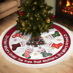 Custom Tree Skirt - Personalized Christmas Birthday Gifts For Mom, Dad, Brother, Sister, Kids - Hearts Together Make Noel Warm