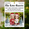 Custom Acrylic Ornament - Personalized Anniversary Christmas Wedding Gifts For Husband And Wife, Him And Her - Love In Bold Letters
