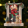 Custom Acrylic Ornament - Personalized Anniversary Christmas Wedding Gifts For Husband And Wife, Dog Dad And Mom - Love At The Doorstep