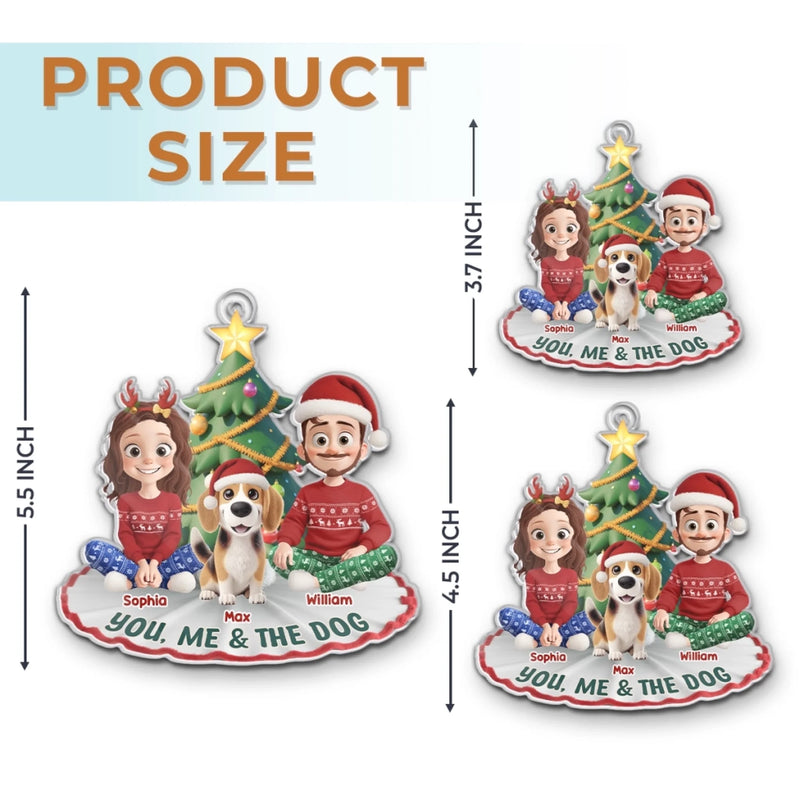 Custom Acrylic Ornament - Personalized Anniversary Christmas Wedding Gifts For Husband And Wife, Dog Dad And Mom - The Pawfect Trio