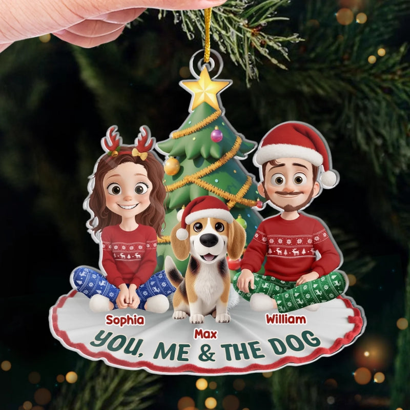 Custom Acrylic Ornament - Personalized Anniversary Christmas Wedding Gifts For Husband And Wife, Dog Dad And Mom - The Pawfect Trio