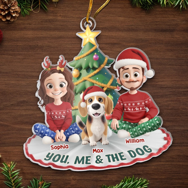 Custom Acrylic Ornament - Personalized Anniversary Christmas Wedding Gifts For Husband And Wife, Dog Dad And Mom - The Pawfect Trio
