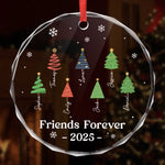 Custom Circle Glass Ornament - Personalized Christmas Best Friend Birthday Gifts For Women, Besties, Sisters, BFF - Brightest With You