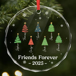 Custom Circle Glass Ornament - Personalized Christmas Best Friend Birthday Gifts For Women, Besties, Sisters, BFF - Brightest With You