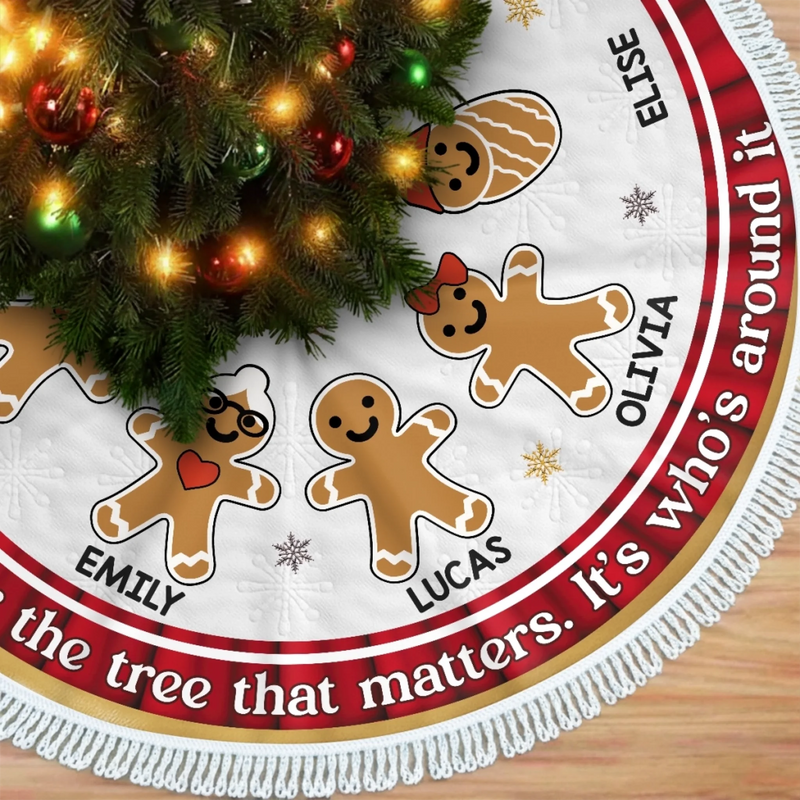 Custom Tree Skirt - Personalized Christmas Birthday Gifts For Mom, Dad, Brother, Sister, Kids - Season Of Cozy Moments