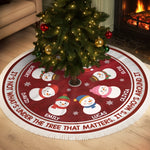 Custom Name Snowman Family Christmas Gifts - Personalized Tree Skirt