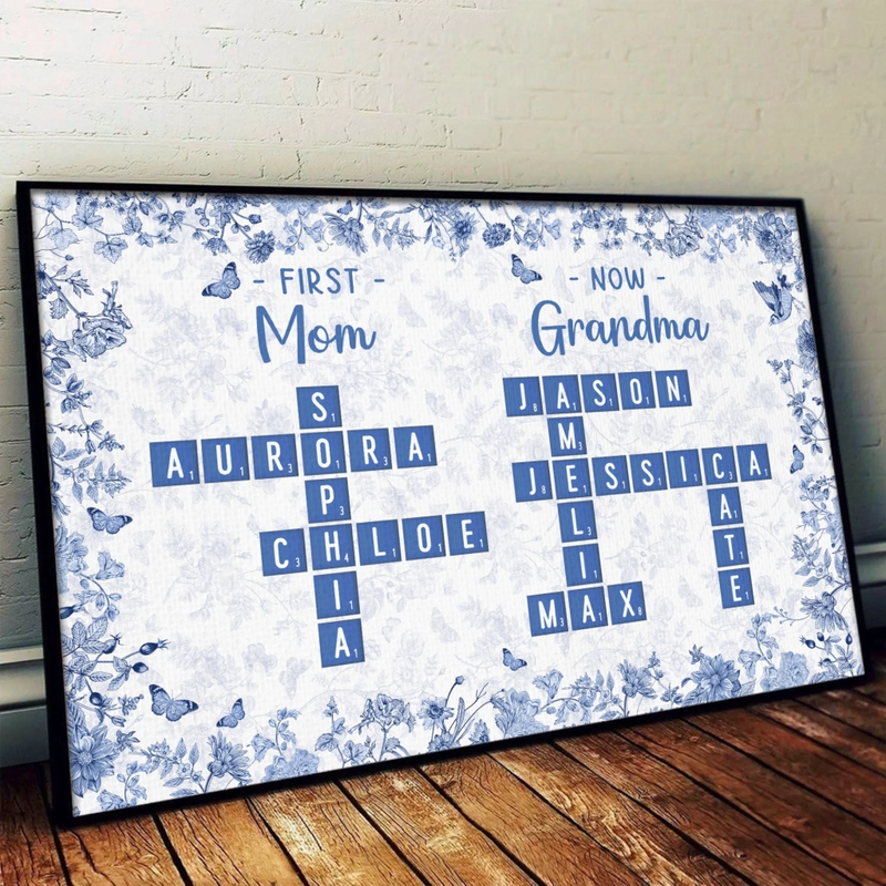Custom Scrabble Horizontal Poster - Personalized Birthday Gifts For Mom, Grandma - Generations Held Together By Love