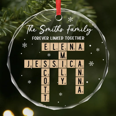 Custom Circle Glass Ornament - Personalized Christmas Birthday Gifts For Grandpa, Grandma - Gifts Of Love Await