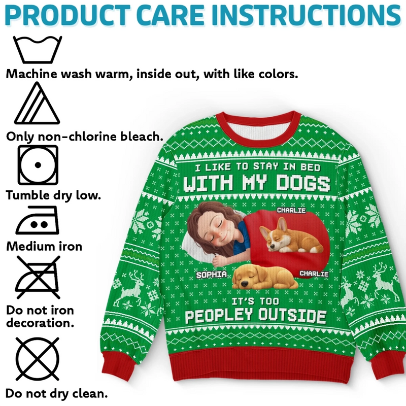 Custom Unisex Ugly Sweatshirt - Personalized  Christmas Birthday Gifts For Dog Lovers, Dog Dad And Mom - Santa, Bring Snacks To Bed