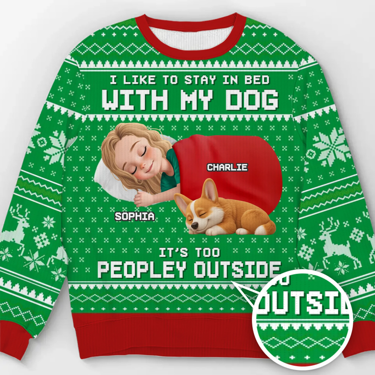 Custom Unisex Ugly Sweatshirt - Personalized  Christmas Birthday Gifts For Dog Lovers, Dog Dad And Mom - Santa, Bring Snacks To Bed