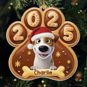 Custom Paw Acrylic Ornament - Personalized Christmas Birthday Gifts For Dog Lovers, Dog Dad And Mom - Santa’s Favorite Furball
