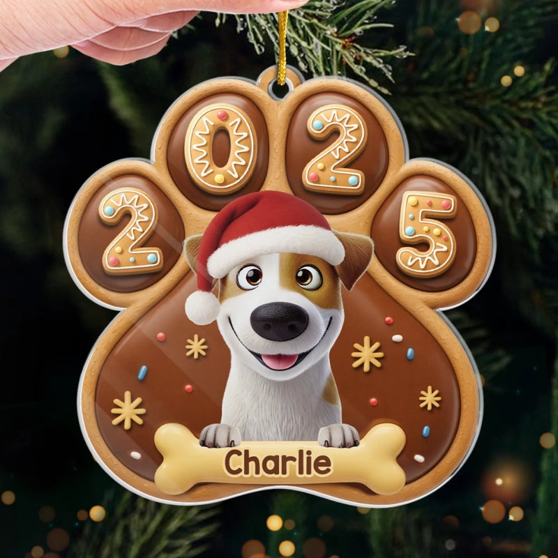 Custom Paw Acrylic Ornament - Personalized Christmas Birthday Gifts For Dog Lovers, Dog Dad And Mom - Santa’s Favorite Furball
