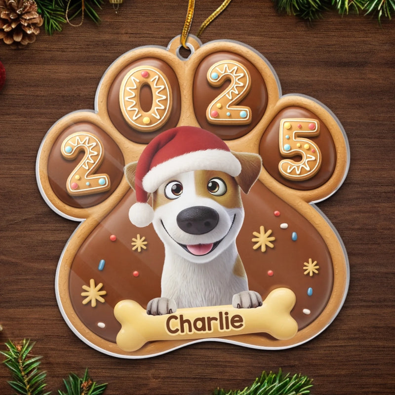 Custom Paw Acrylic Ornament - Personalized Christmas Birthday Gifts For Dog Lovers, Dog Dad And Mom - Santa’s Favorite Furball