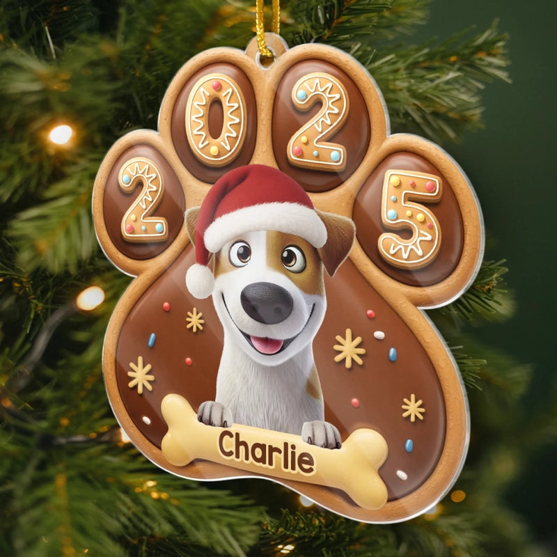 Custom Paw Acrylic Ornament - Personalized Christmas Birthday Gifts For Dog Lovers, Dog Dad And Mom - Santa’s Favorite Furball