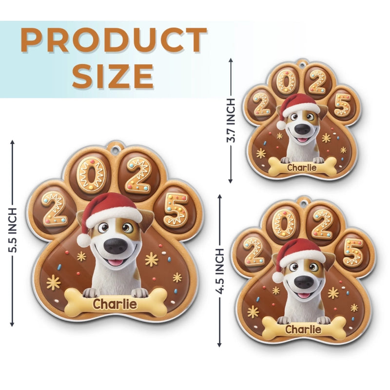 Custom Paw Acrylic Ornament - Personalized Christmas Birthday Gifts For Dog Lovers, Dog Dad And Mom - Santa’s Favorite Furball