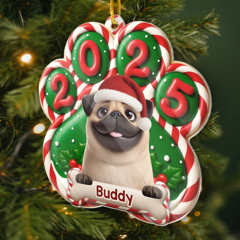 Custom Paw Acrylic Ornament - Personalized Christmas Birthday Gifts For Dog Lovers, Dog Dad And Mom - Santa Paws Is Coming