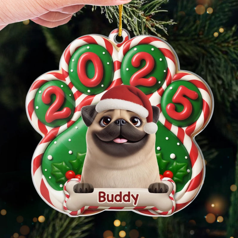 Custom Paw Acrylic Ornament - Personalized Christmas Birthday Gifts For Dog Lovers, Dog Dad And Mom - Santa Paws Is Coming