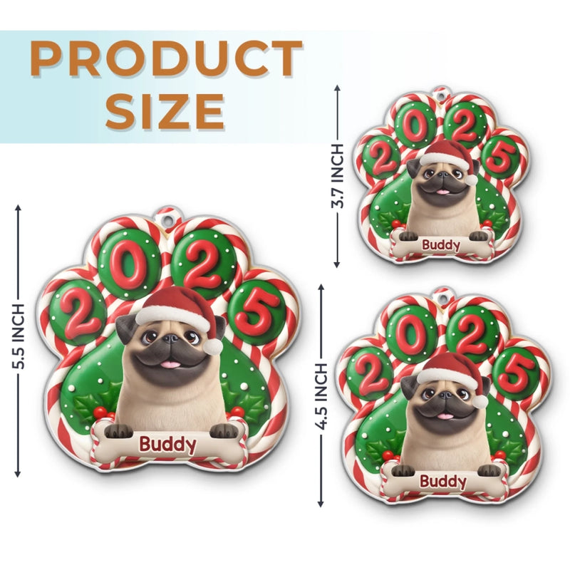 Custom Paw Acrylic Ornament - Personalized Christmas Birthday Gifts For Dog Lovers, Dog Dad And Mom - Santa Paws Is Coming