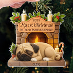 Custom First Christmas Acrylic Ornament - Personalized Christmas Birthday Gifts For Dog Lovers, Dog Dad And Mom - Paws And Love Forever