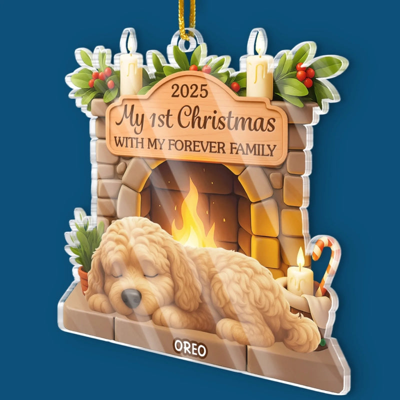 Custom First Christmas Acrylic Ornament - Personalized Christmas Birthday Gifts For Dog Lovers, Dog Dad And Mom - Furry Friend Endless Joy