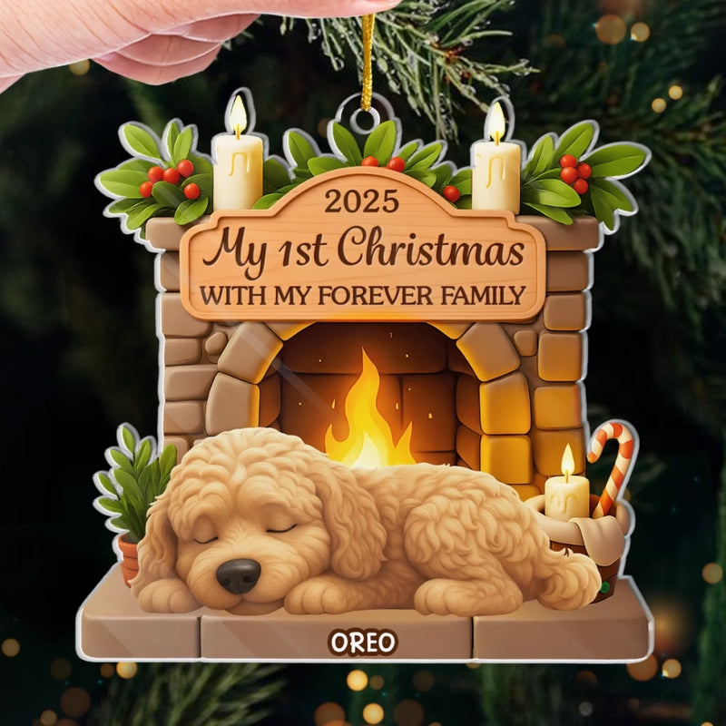 Custom First Christmas Acrylic Ornament - Personalized Christmas Birthday Gifts For Dog Lovers, Dog Dad And Mom - Furry Friend Endless Joy