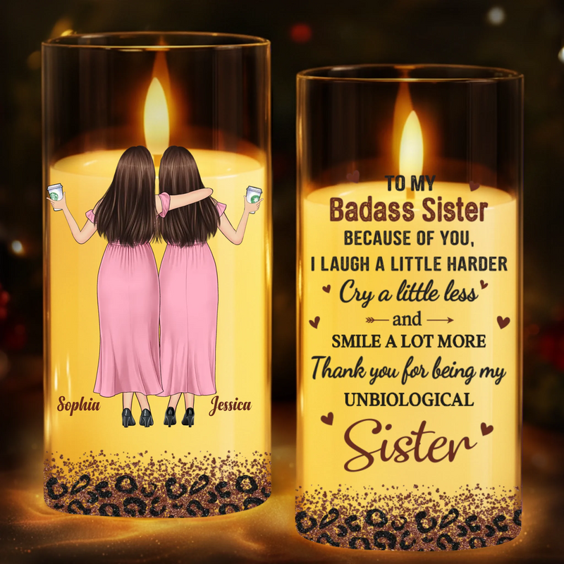 Custom LED Candle Light - Personalized Christmas Best Friend Birthday Gifts For Women, Besties, Sisters, BFF - Bestie Laughter Lights Up My Day